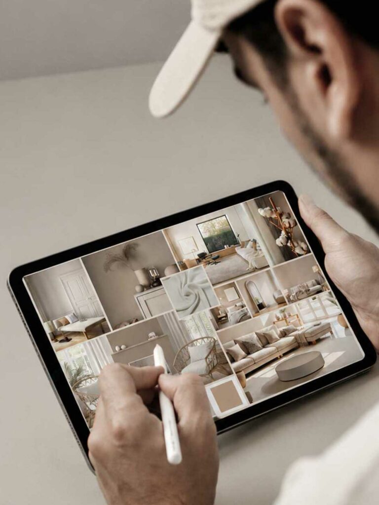 Direction artistique d’un univers visuel sur tablette graphique pour Bruit Pur Design